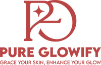 Logo of Pure Glowify with a stylized 'PG' design on a white background.